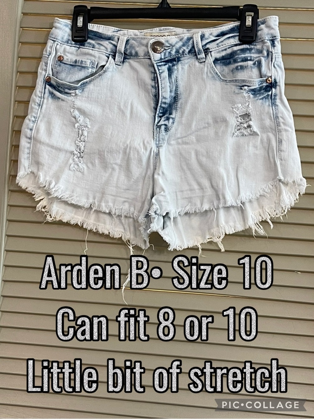 Arden B Light Blue Distressed Denim Shorts